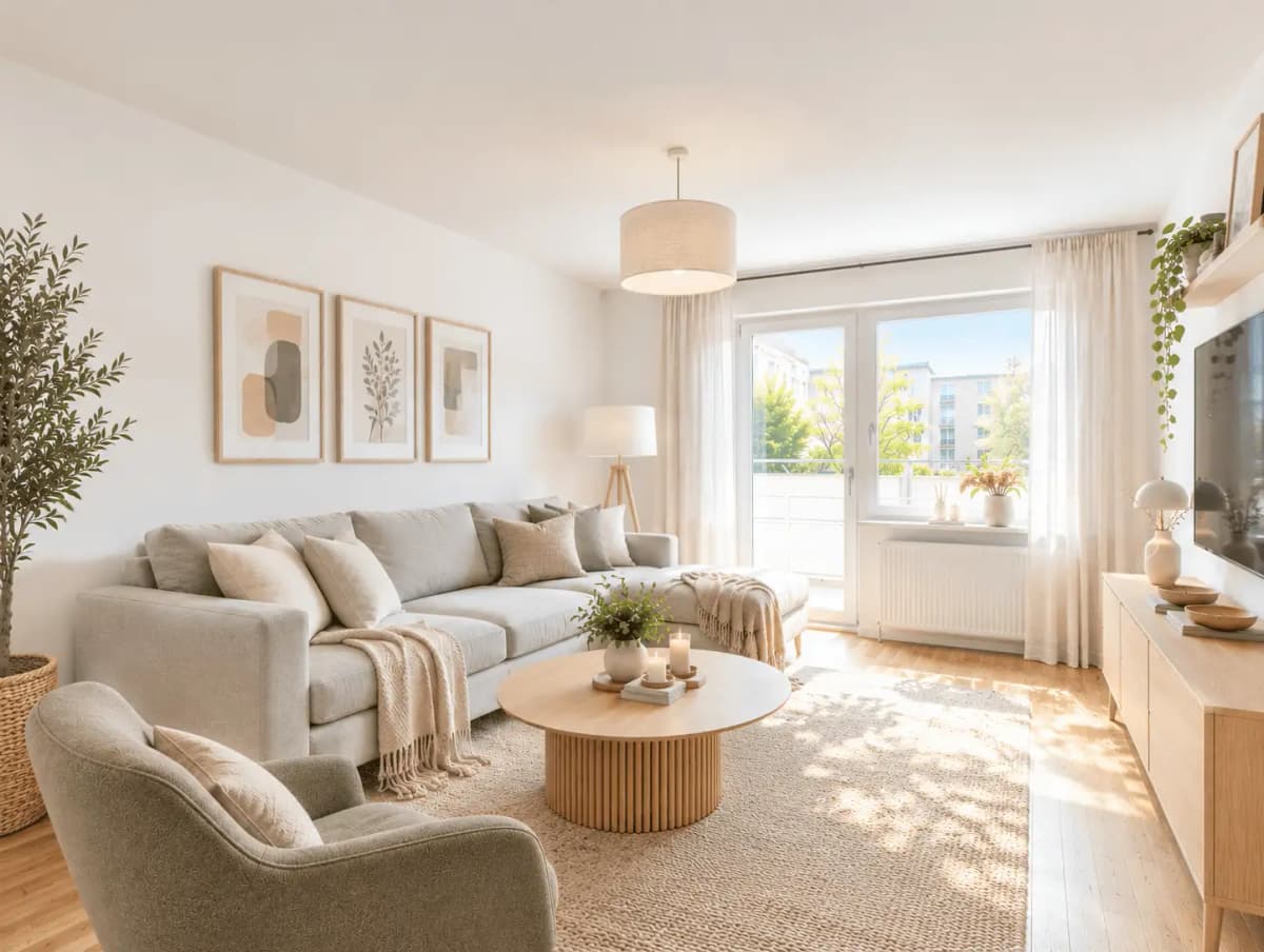 Wohnzimmer mit KI bearbeitet